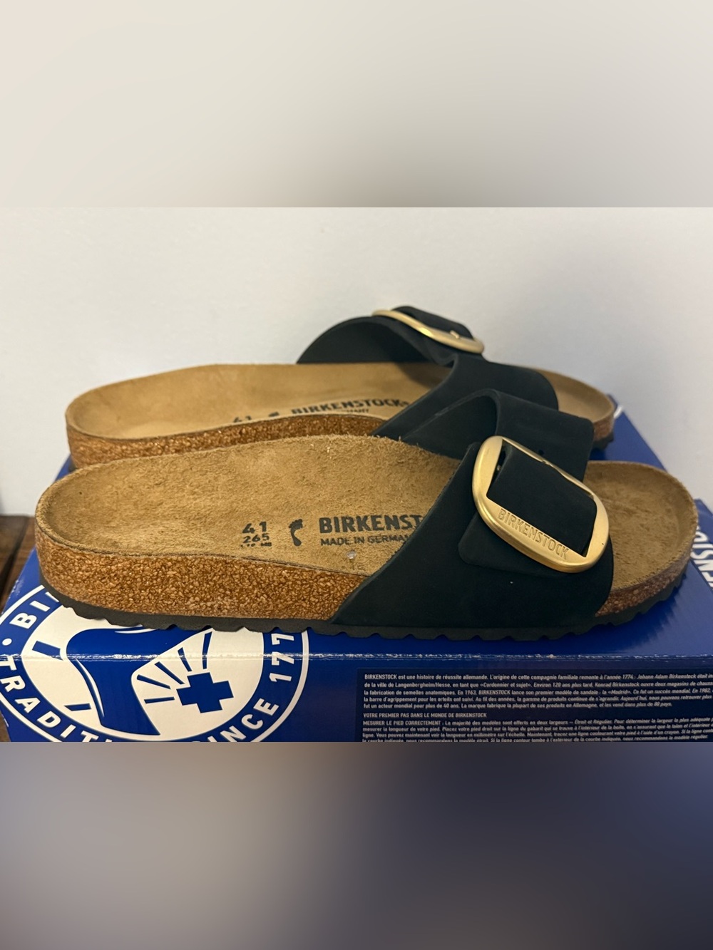 LAST PAIR- Birkenstock Madrid Big Buckle Sandals Women US 10 EU 41 Nubuck Narrow